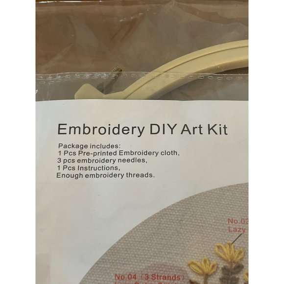PLANTS IN POTS Embroidery DIY Art Kit Hoop Cloth Needles Thread NEW IN PACKAGE - Picture 5 of 5